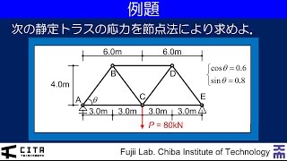 構造力学入門 静定トラス編01 節点法1 [upl. by Landry]