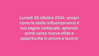 Oroscopo di Branko lunedì 28 ottobre [upl. by Notxam]