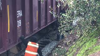 Work Train Derails While Dumping Ballast Caught On Camera [upl. by Yentruoc]