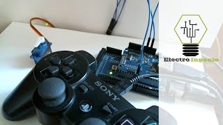 Arduino projects  USB Shield  Servo Control PS3 [upl. by Kall]