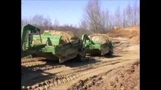 awesome power tractor work with 3 scrapers simultaneously [upl. by Maddock819]