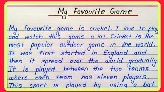 My favourite game Cricket essay in english writing [upl. by Sherwin]