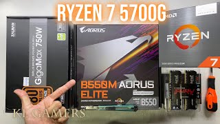 AMD Ryzen 7 5700G GIGABYTE B550M AORUS ELITE Gaming PC Build Benchmark [upl. by Mihalco202]