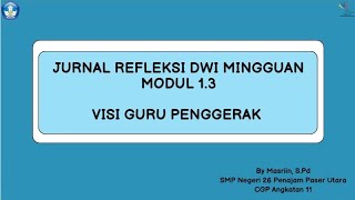 Jurnal Refleksi Dwi Mingguan Modul 13 [upl. by Kiefer514]