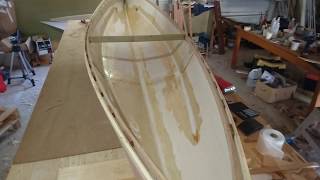 One sheet canoe build  Part 10 Stitches out Fillets In [upl. by Rtoip]