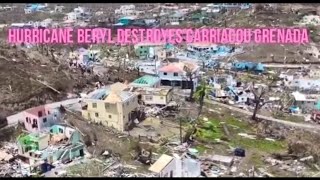 HURRICANE BERYL DESTROYED THE ISLAND OF CARRIACOU IN SECONDSgrenada hurricaneberylcarriacou [upl. by Nnyloj]