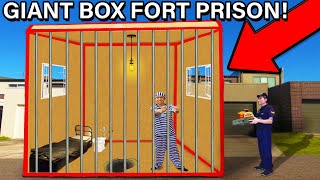 24 HOUR GIANT BOX FORT PRISON ESCAPE 📦🚔 UNBOXING [upl. by Nosredneh]