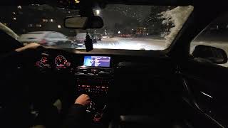 F10 BMW 528i N52 Night POV Winter Snow [upl. by Aleetha596]