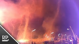 SilvesterEvent in Scheveningen endet mit Feuertornado [upl. by Aranahs397]