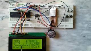 PIC18F4550  DS1307 real time clock  DHT22 AM2302 humidity and temperature sensor [upl. by Pillyhp]