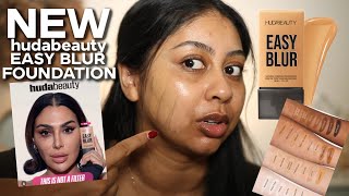 IS THE NEW HUDA BEAUTY EASY BLUR FOUNDATION WORTH BUYING 10HR WEAR TEST [upl. by Ro]