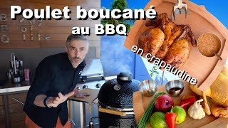 Poulet boucané en crapaudine au BBQ [upl. by Ahsaela]