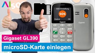 Gigaset GL390  microSDKarte einlegen • 💾 • 📲 • 📈 • Anleitung  Tutorial [upl. by Nolyar279]