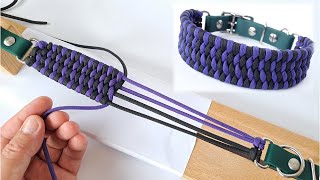 Best Paracord Knots for Dog Collars or Wide Bracelets  4 Row Trilobite Knot  DIY  Macrame [upl. by Siuraj]