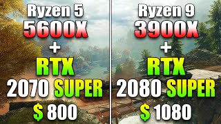 Ryzen 5 5600X  RTX 2070 SUPER vs Ryzen 9 3900X  RTX 2080 SUPER [upl. by Amelus]