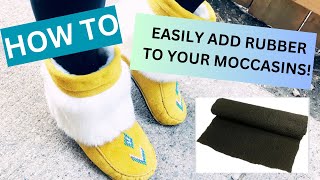 How to Add Rubber to your moccasins or Mukluks [upl. by Olaf]