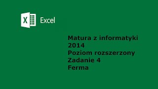 Matura 2014 PR Informatyka Arkusz II Excel [upl. by Rupert]