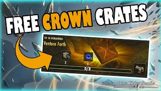 ESO  FREE CROWN CRATES and EARNABLE MOUNTS from GOLDEN PURSUITS  U44 [upl. by Neerhtak788]