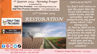 Day 6  Quarterly Prayer and Fasting  Oct 2024  Restoration  prayer [upl. by Samuella383]