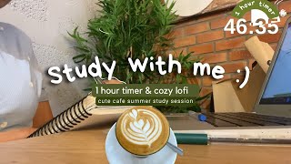 Study with me I 1 hour cozy Lofi music light study session light academia coffee motivation to study [upl. by Venus662]