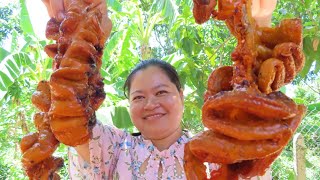 Grilled Pig intestine Recipe  Village Cooking [upl. by Ardnoed325]