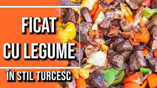 Ficat de vita cu legume colorate la tigaie in stil turcesc Reteta de ficat cu legume [upl. by Auqinehs876]