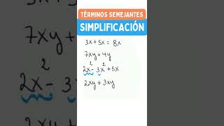 Reducción de TÉRMINOS SEMEJANTES shorts matemáticas algebra [upl. by Jocko]