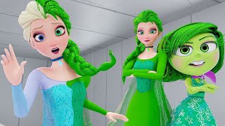 Elsa Frozen  Disgust Transformation  Inside Out 2 Animation [upl. by Blinny]