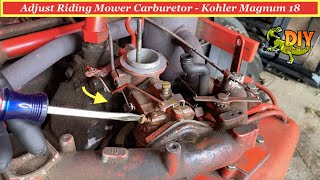 Adjust Gravely Professional riding mower Carburetor  Kohler Magnum 18 [upl. by Niltiac]