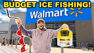 BUDGET Walmart ICE FISHING Challenge Catch Clean Cook on the ICE [upl. by Galateah]