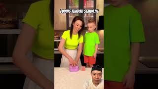 Puding tumpah semua prank funny family diy challenge comedy pudding strawberry [upl. by Ariom845]