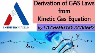 Derivation of Gas Laws from Kinetic Gas Equation Explanation of Gas Laws Using KMT [upl. by Arty]