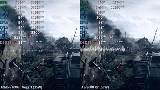 Athlon 200GE vs A89600  Vega 3 vs R7 iGPU  Benchmark Test [upl. by Dadivitan]