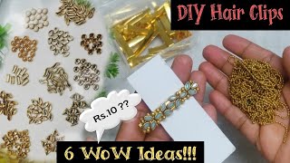 6 Trendy Kundan Hair Clips Making At Home  DIY Fashion Hair clips amp Accessories  DIY Hair Clips [upl. by Berthold]