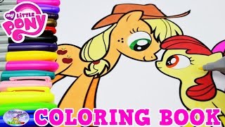 My Little Pony Coloring Book MLP Applejack Apple Bloom Episode Surprise Egg and Toy Collector SETC [upl. by Yeruoc]