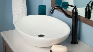 Oval Porcelain Vessel Sink With Overflow  TPV07W [upl. by Vincenta997]