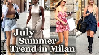 July Summer Trend in Milan  Iconic Fashionable Street Style Looks  Window Shop Italian Summer Sale [upl. by Latif]