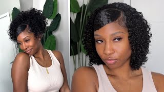 quick amp easy side part with swoop  frizz free curls natural hair tutorial  jaelah majette [upl. by Leffert738]