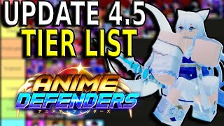 Update 45 Tier List  Anime Defenders [upl. by Pittman]