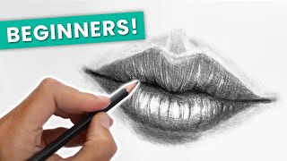 How To Draw Realistic Lips For Beginners  Step By Step [upl. by Nnylamme423]