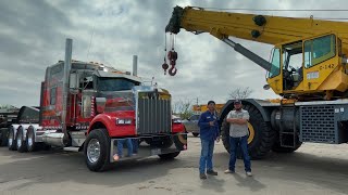 A day in the life with SHOWTIME moving heavy iron around Houston 🤘🏼kenworth W900 Heavy Haul truck [upl. by Zoi]