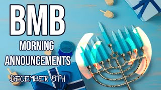 BMB Morning Announcements for Friday December 8th [upl. by Mika]