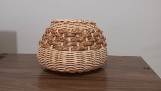 Basket weaving Rattan bamboo Wicker basket 🧚Muz örgü ve Rattan bambu ile sepet yapımı🧚 [upl. by Annerahs]