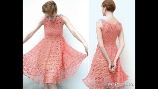 Простое Платье Крючком  2020  Simple Crochet Dress  Einfache Häkelarbeitkleid [upl. by Mahon406]