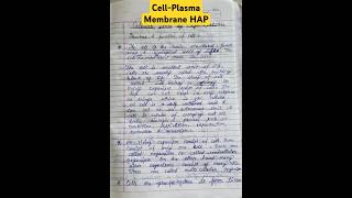 Cellular level of organisation  Cell  Plasma Membrane pharmacy notes HAP [upl. by Malinda809]