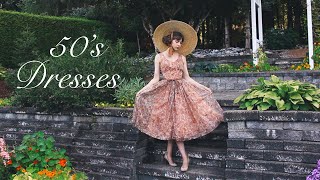 VINTAGE 1950s DRESSES Part 2 Lookbook [upl. by Aihcsrop]