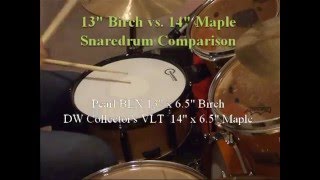 13quot Birch vs 14quot Maple Snaredrum Comparison [upl. by Lucho835]