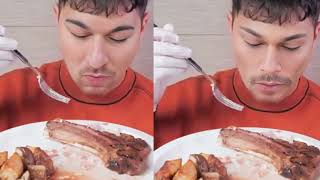 ASMR MUKBANG Eat Tomahawk Steak best video 2 people eat [upl. by Libby]