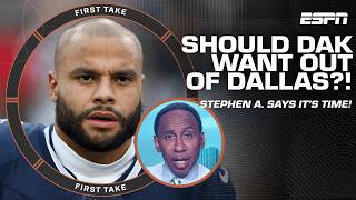 Stephen A professes Dak Prescott should want OUT of Dallas 👀  First Take [upl. by Daniel]