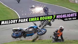 Mallory Park CrashesHighlights EMRA Round 7 131024 [upl. by Leirea]